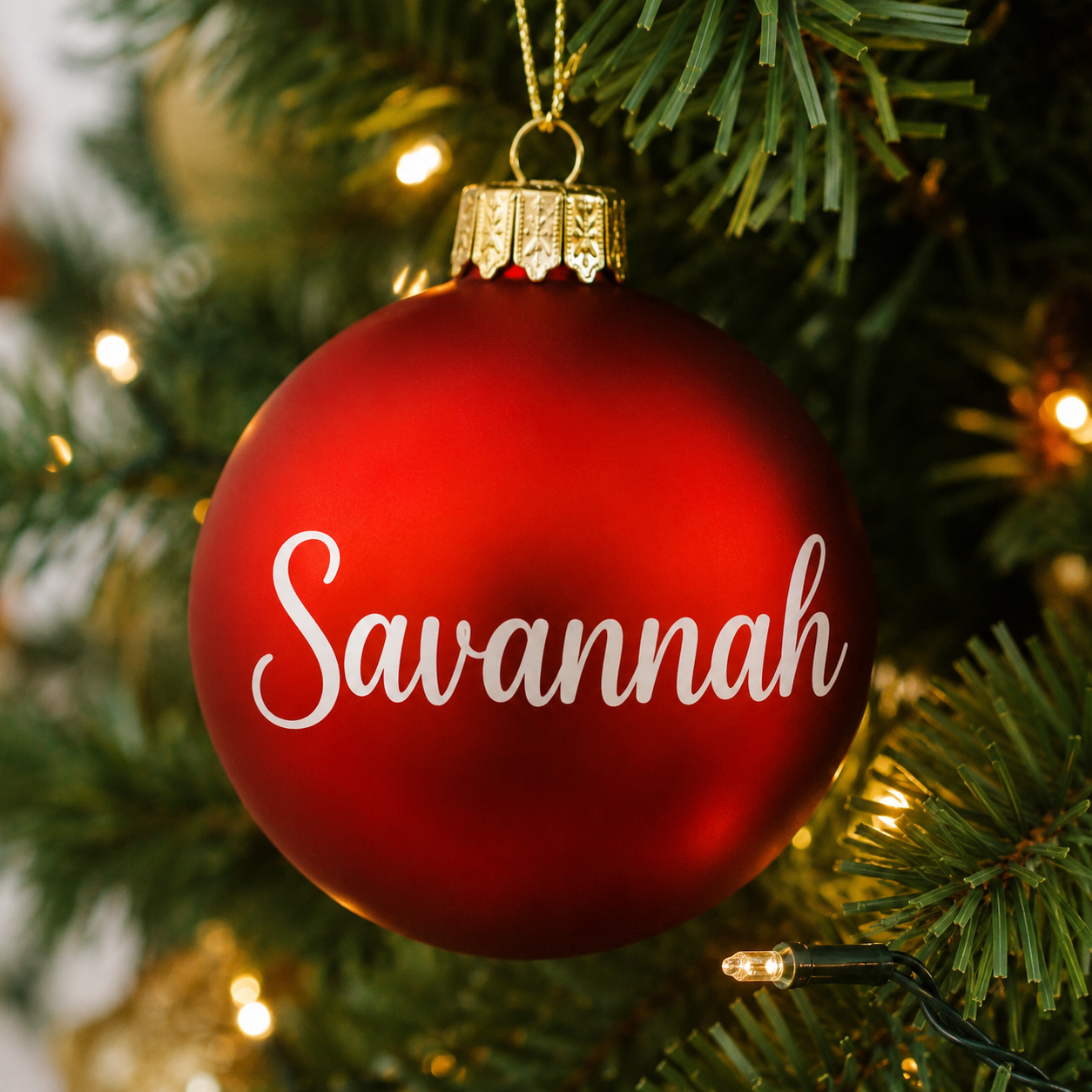 Red personalised Savannah bauble