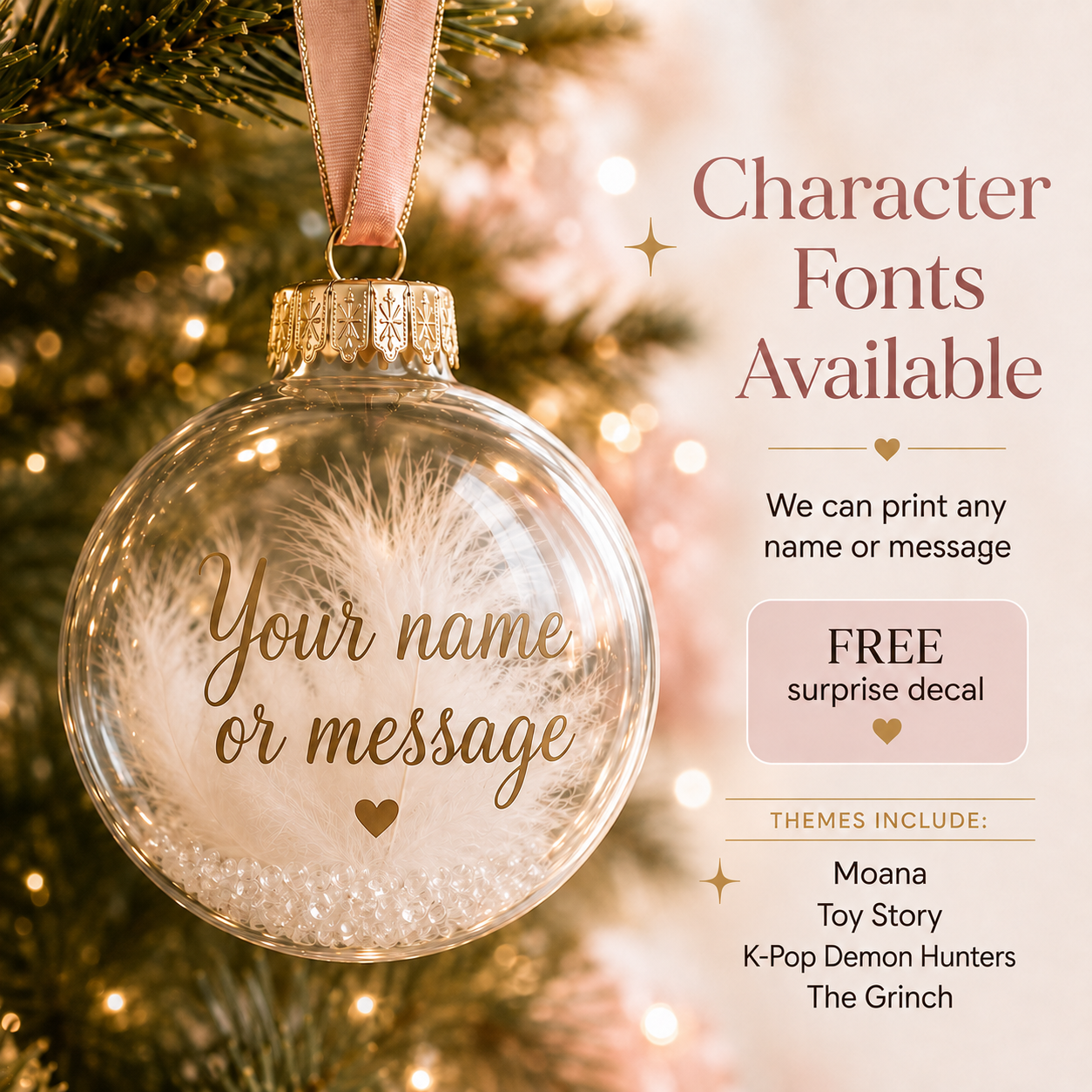 Character font personalised bauble